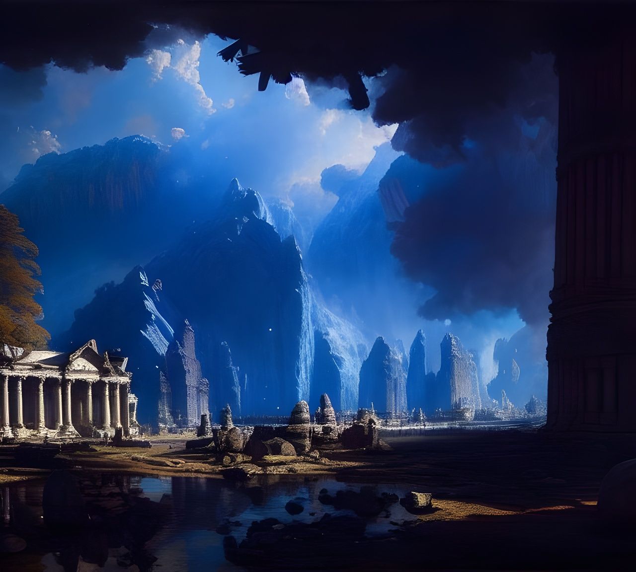 Ancient Civilization in The Mountains (Inspired by Kenmyh)