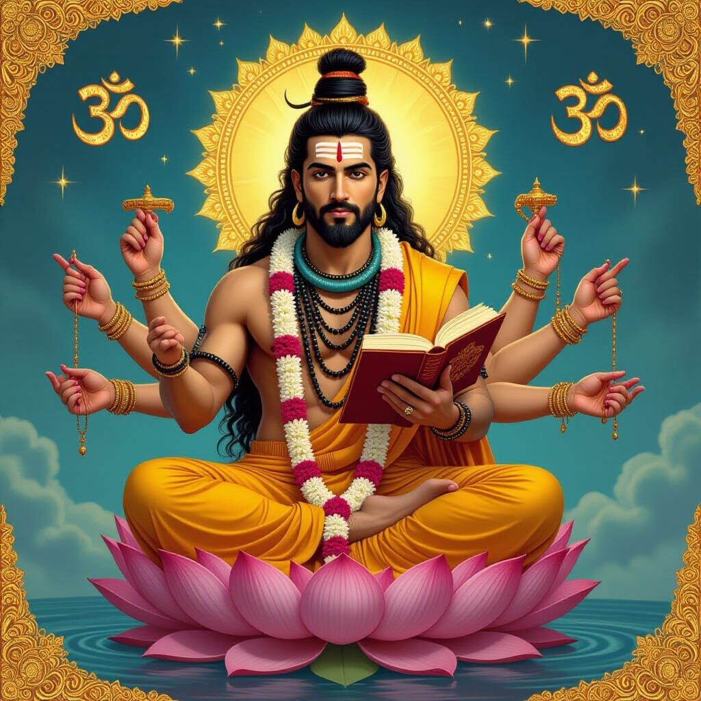 Messi as Brahma and Ronaldo as Shiva