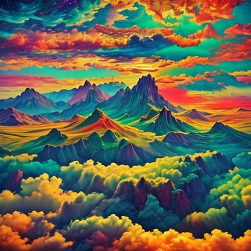 Vibrant Fauvist Landscape Painting with Abstract Shapes