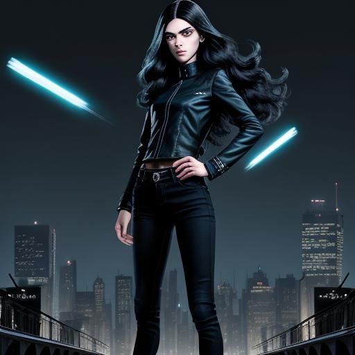 Androgynous Figure with Blue Light, Comic Book Art