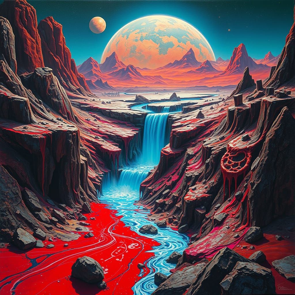 Dystopian Planet Melts Away in Viscous Colors