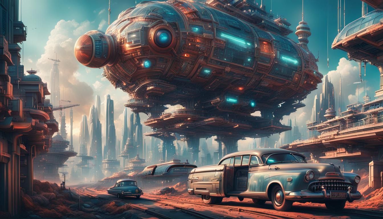 Retro-Futuristic Toy: Epic Digital Matte Painting
