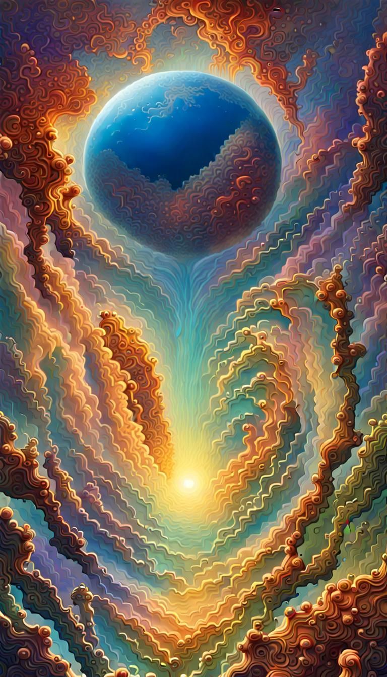 Prismatic Cosmic Landscape in Expressionist Style