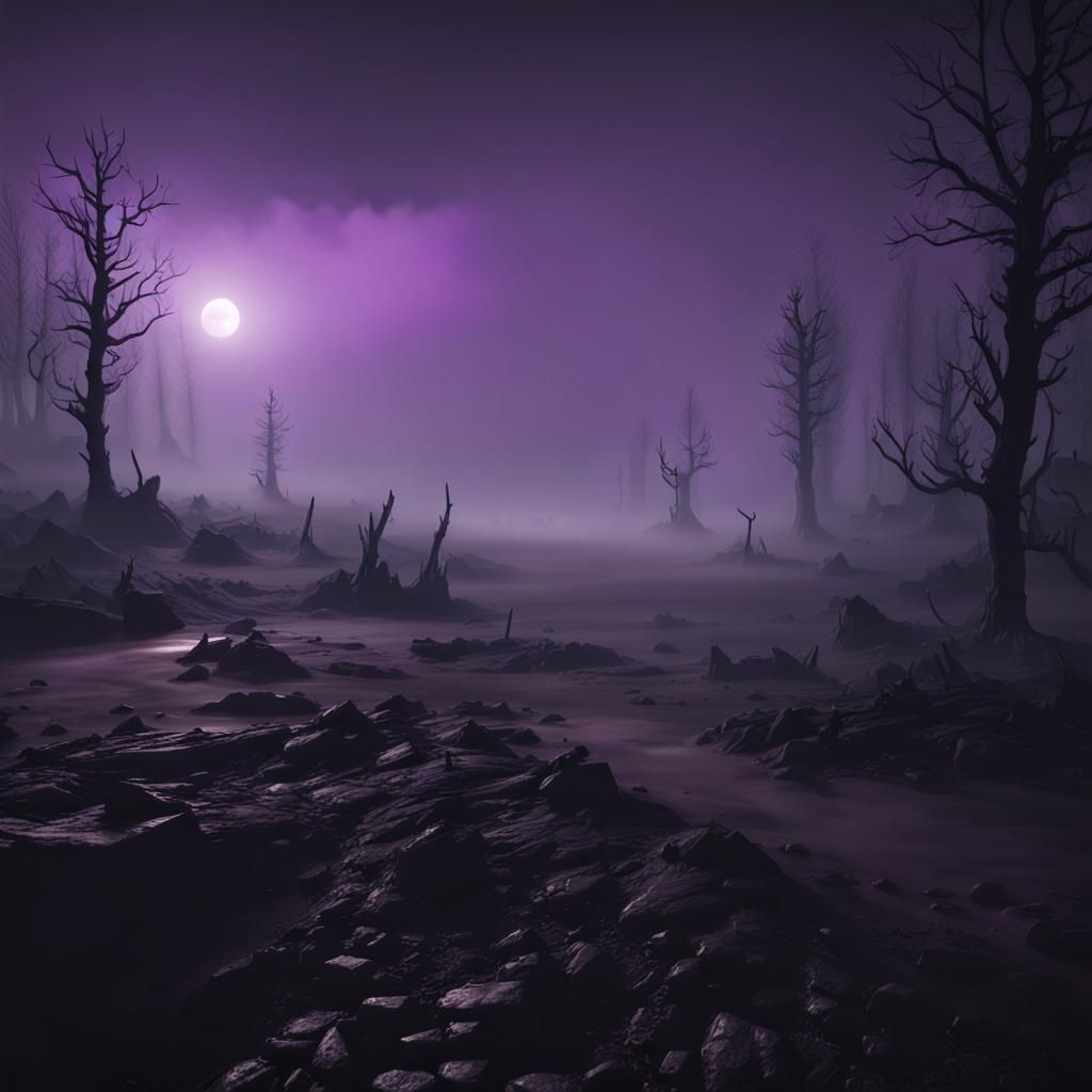 Barren Realm in Black and Purple Fog