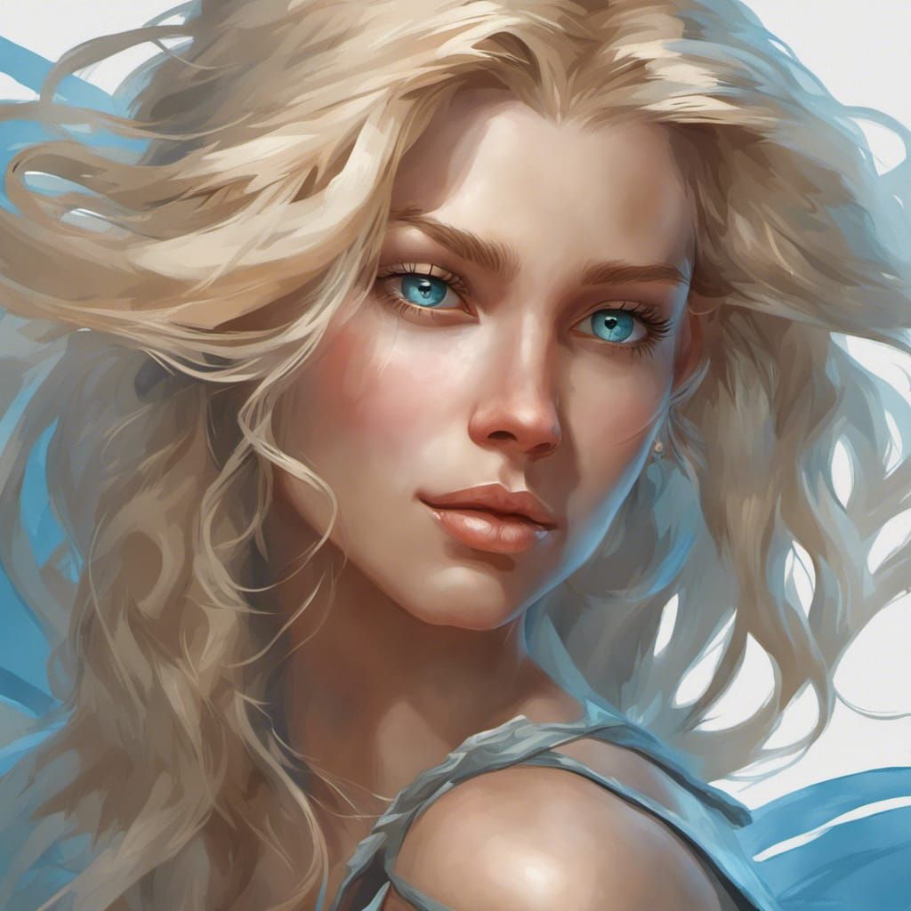 Pirate Portrait with Blonde Hair in Artgerm Style