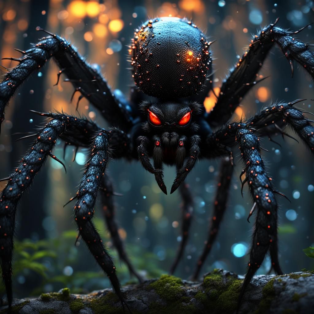 Angry Spider-Dragon in Dark Forest, Ultra HD