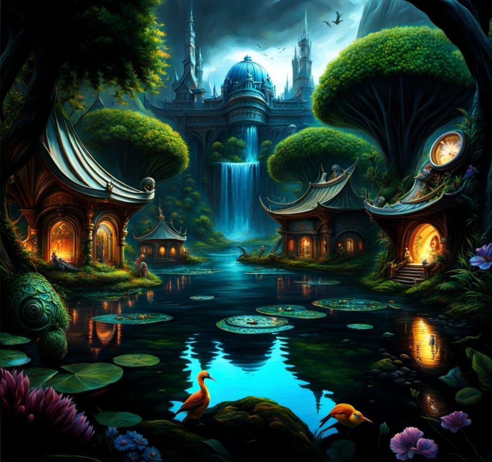 Maximalist Menagerie Emerges: Digital Matte Painting