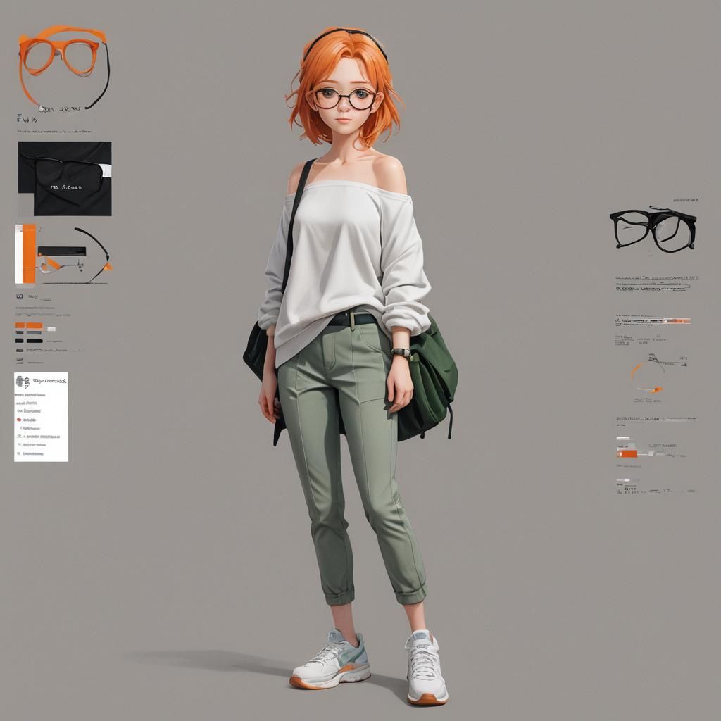 Anime Character with Orange Hair and Freckles