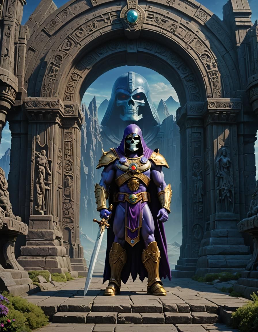 Skeletor standing in front of the gate, Masters of the Unive...