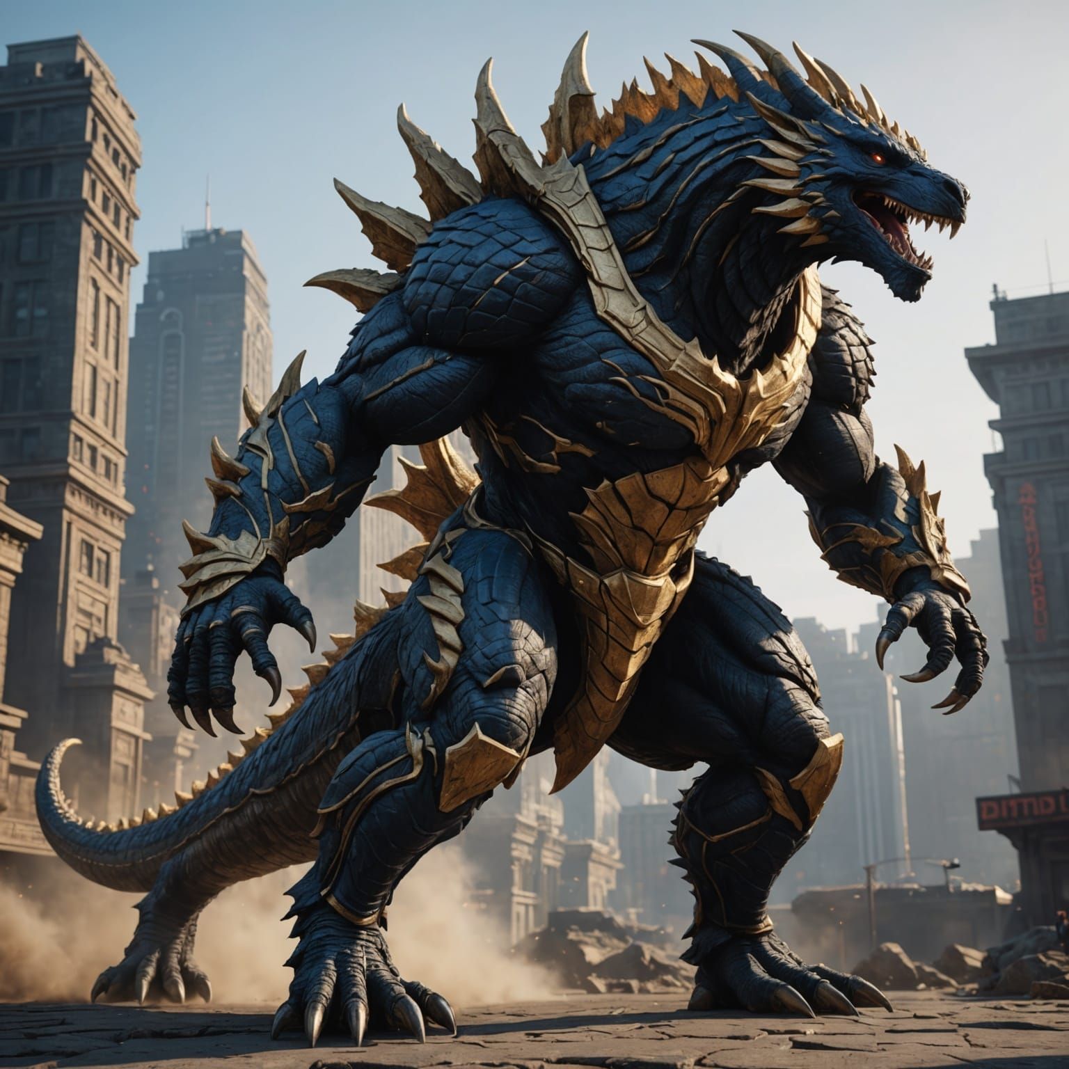 Anubis Godzilla Dragon: 3D Game Cinematic Masterpiece