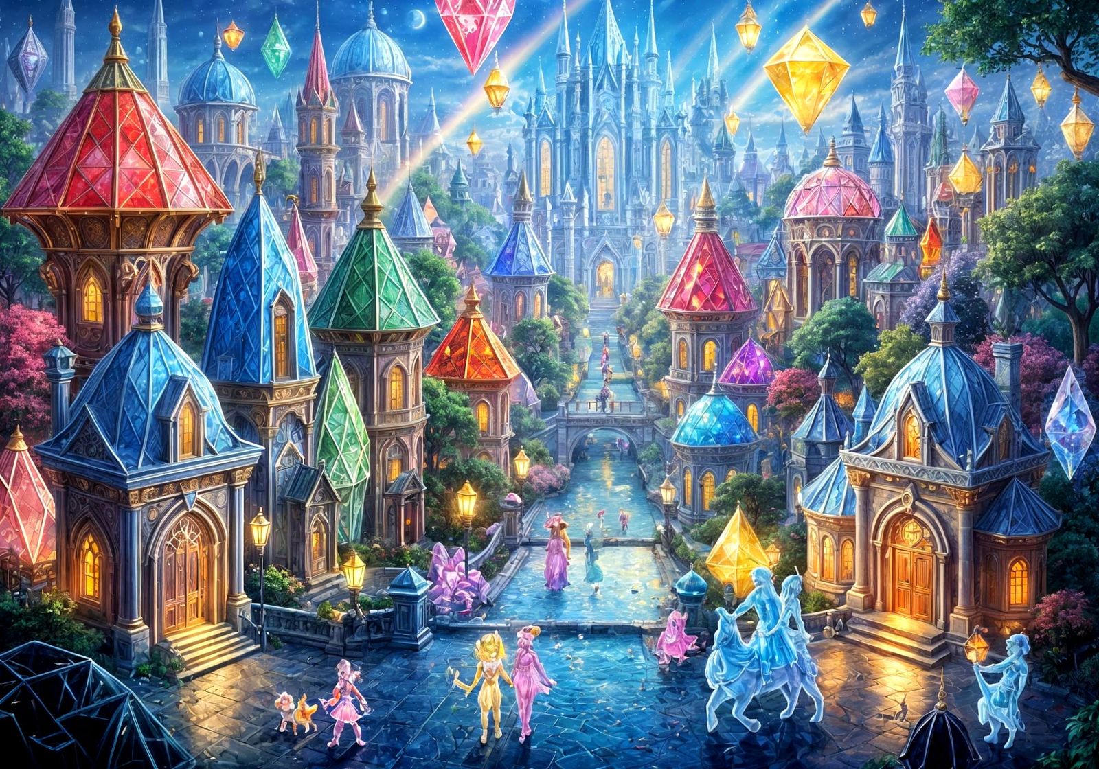 Gemstone City: A Vibrant Fantasy Metropolis