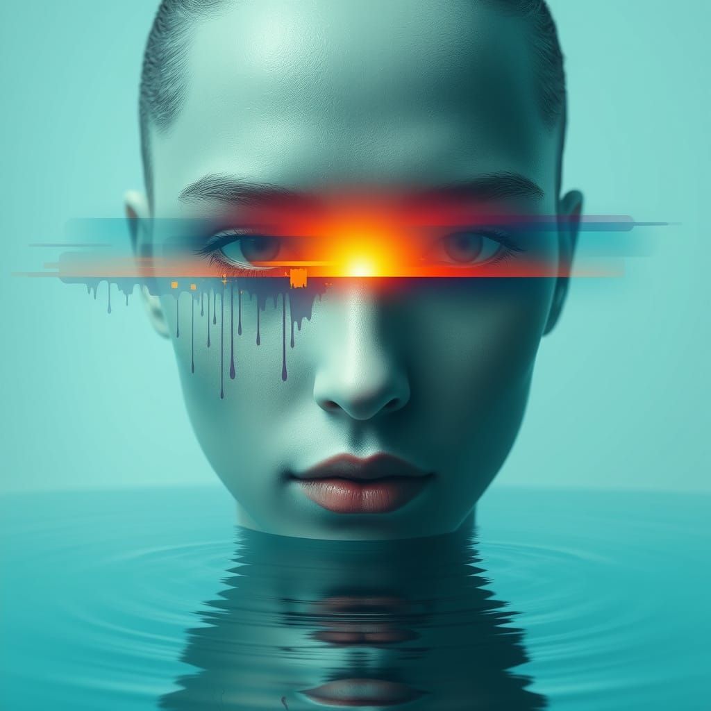 Dreamlike Portrait in Vibrant, Ethereal Hues