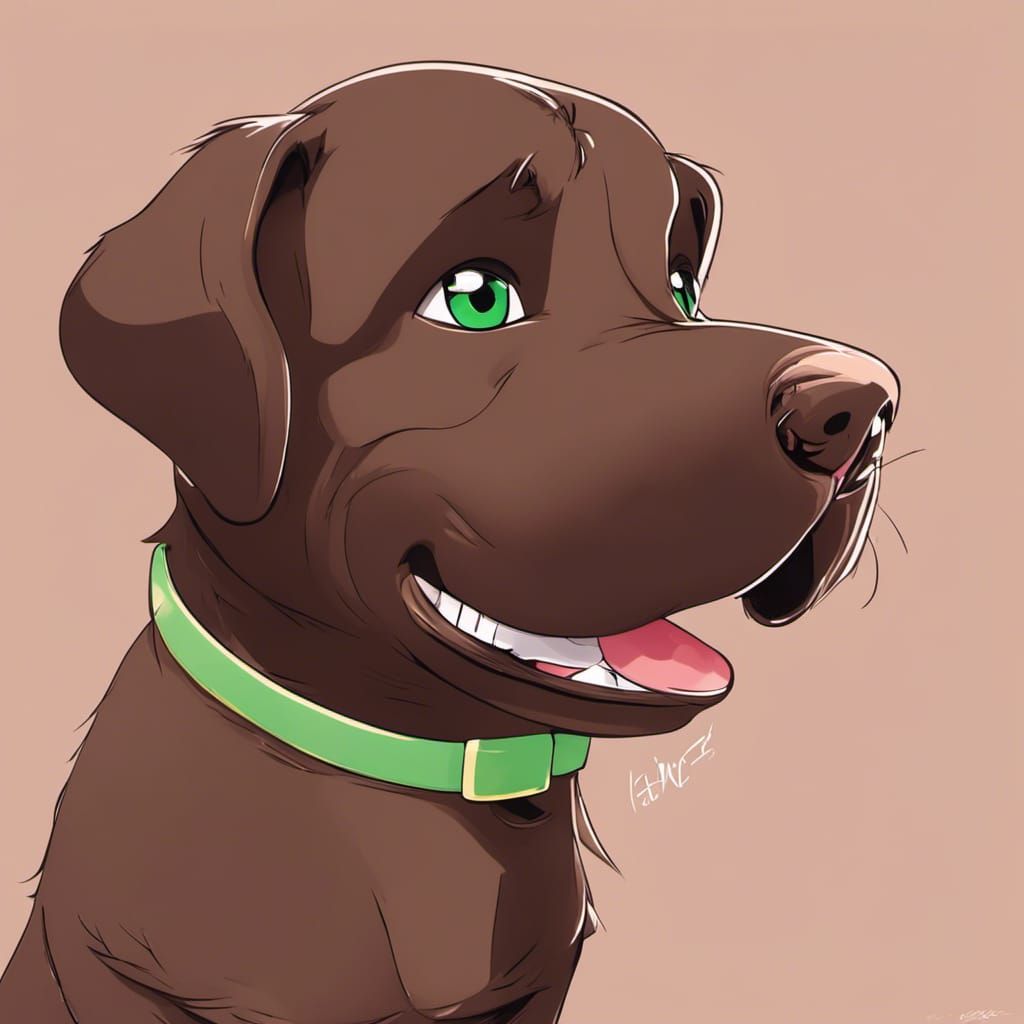 Cute Labrador Portrait in Pixar Animation Style