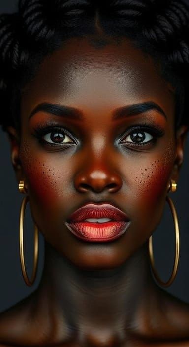Striking Portrait of Woman with Bantu Knots