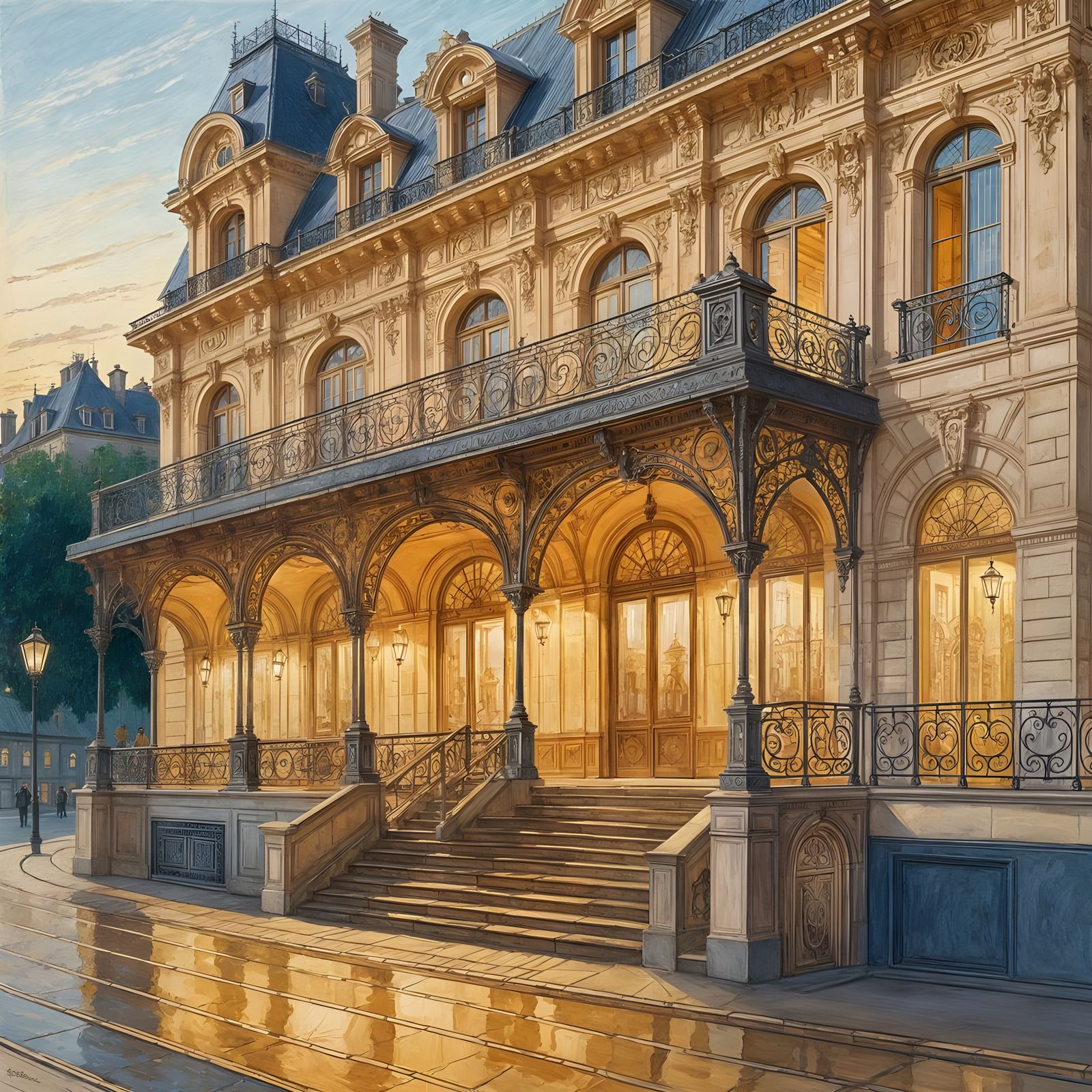 Beautiful Belle Epoque Train Station in Elegant French Style