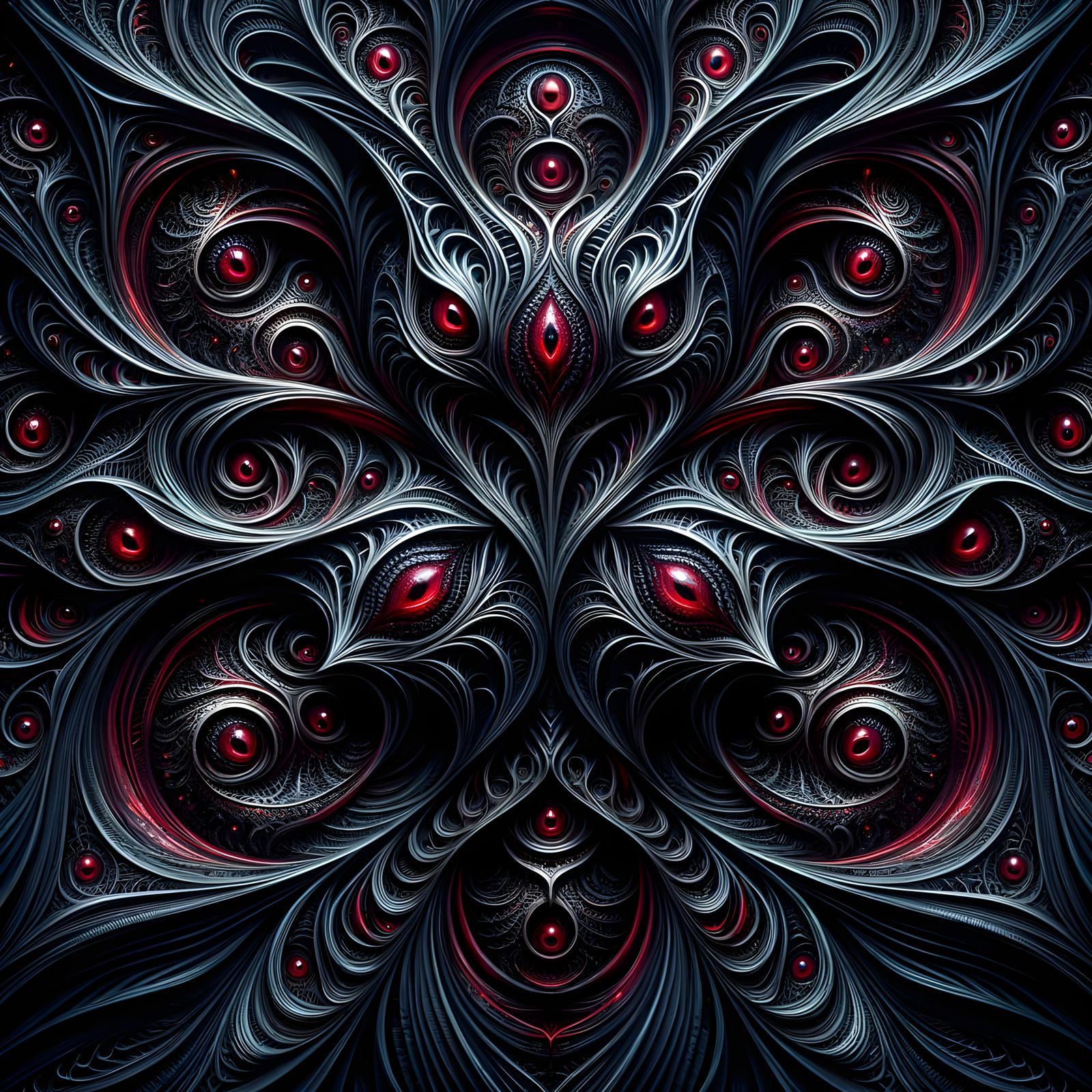 Demonic Kaleidoscope with Eerie Eyes