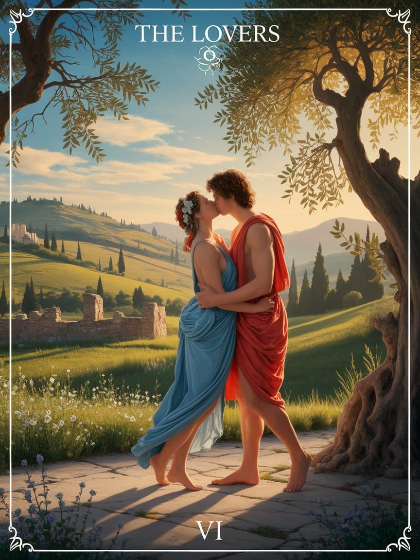 The Lovers Tarot: Hyacinthus and Apollo Kiss