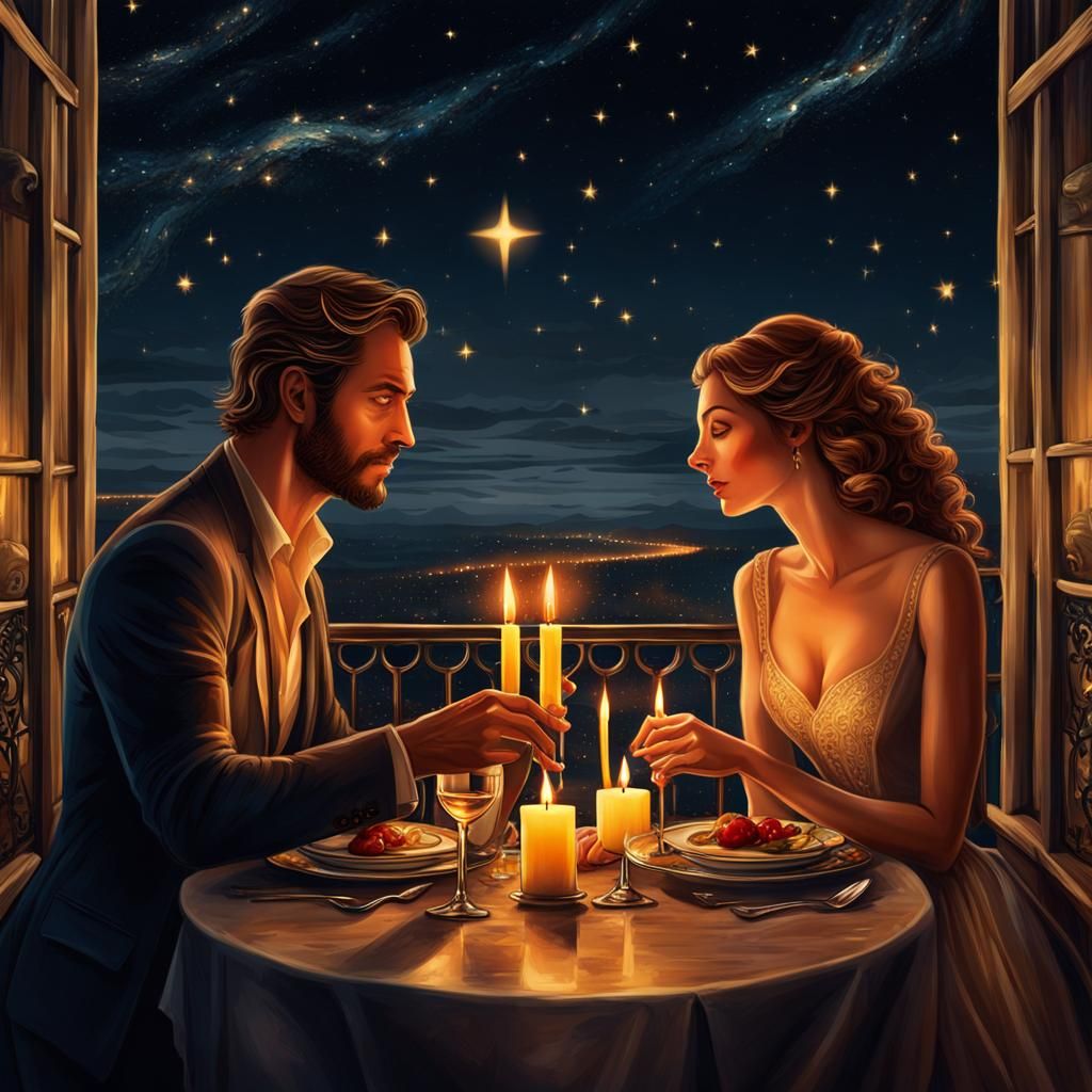 candle lit dinner of love