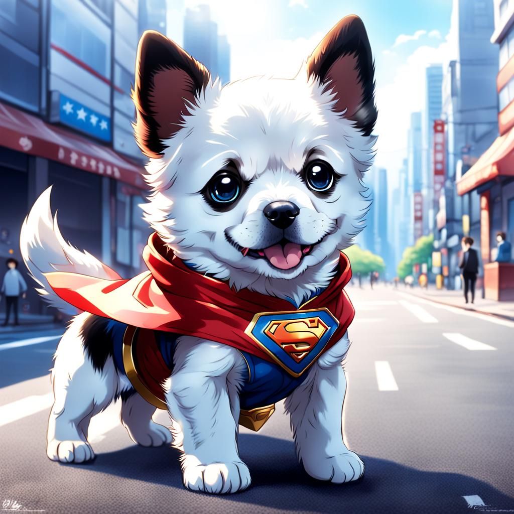 Anime Superdog Puppy: Japanese Manga Style