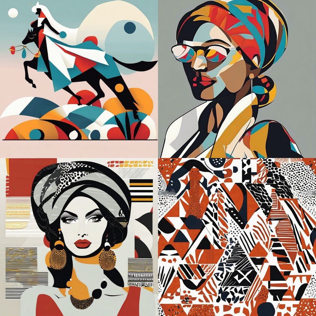 Striking Graphic Illustration in Art Deco Style