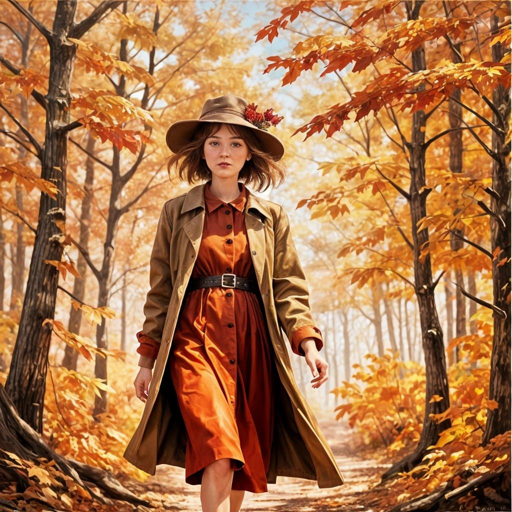 Realistic Autumnal Portrait Generated by AI