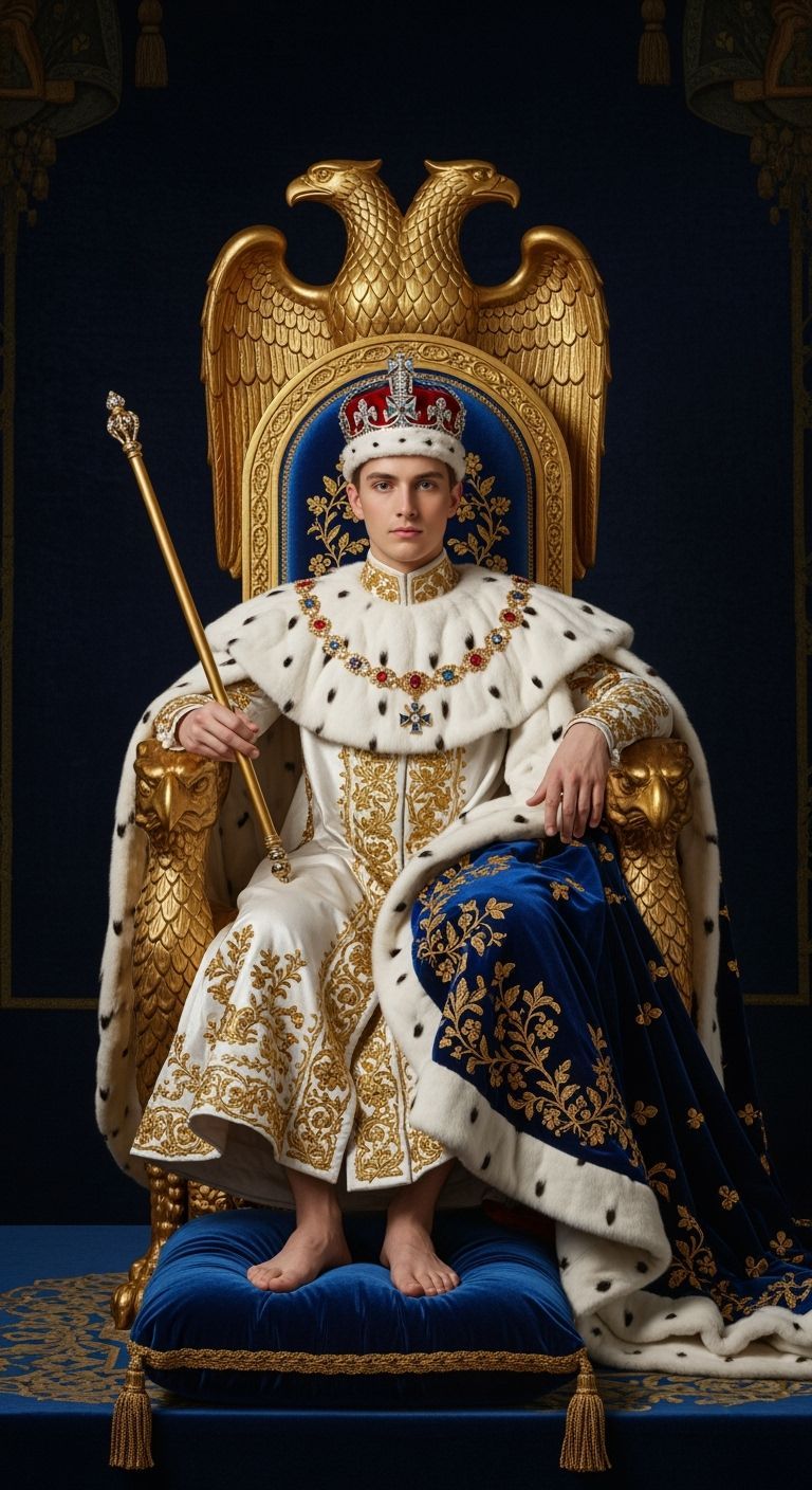 Regal Young Emperor on Eagle Throne, Furley Style