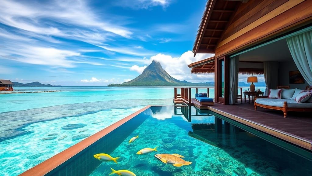 Luxurious Overwater Bungalow Suite in Tropical Paradise
