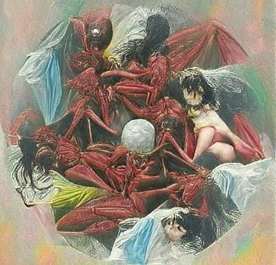 Magical Girl Transformation Album Art in Dore Style