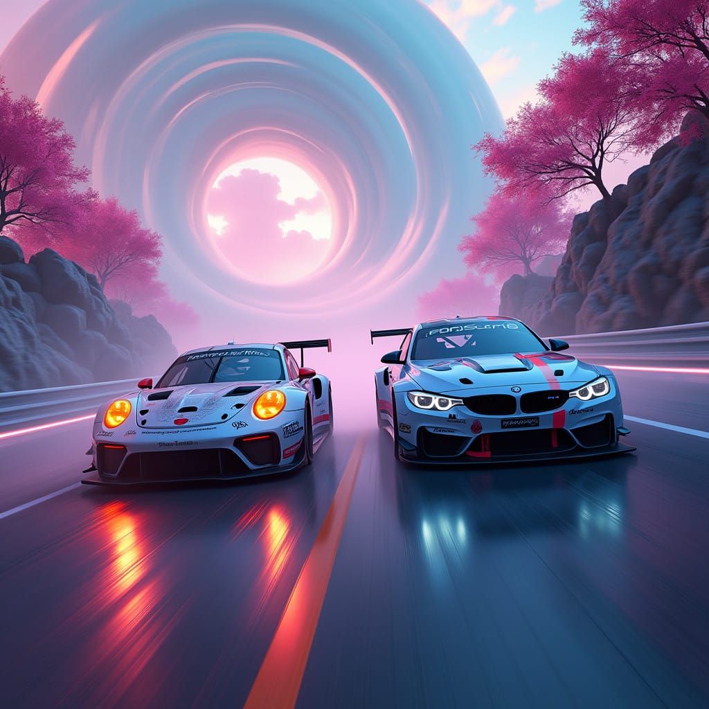 Porsche 911 RSR vs BMW M4 GT3 on Ethereal Track