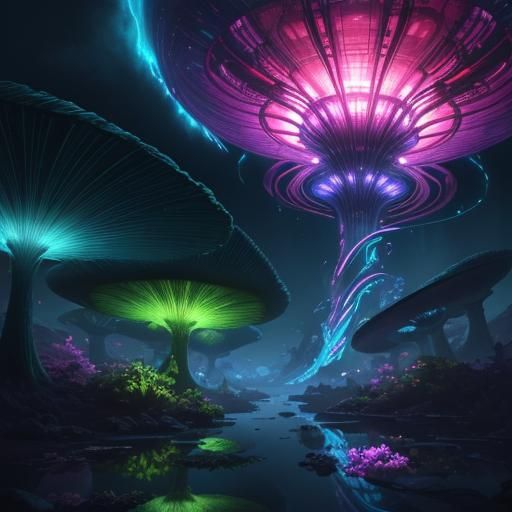 Alien Magic Shop on an Alien World in 3D Anime Art