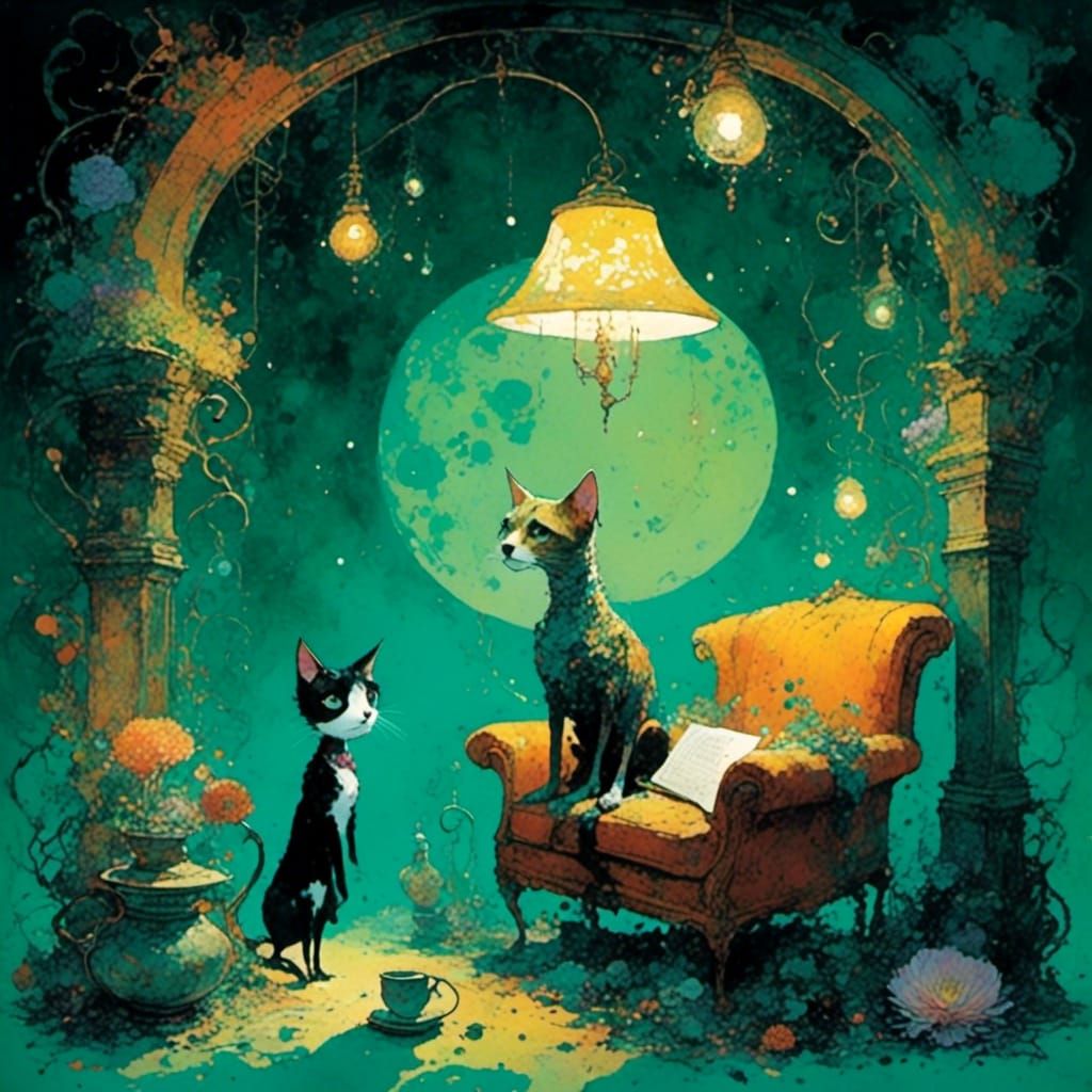 Surreal Jungle Lamp: A Strange Landscape