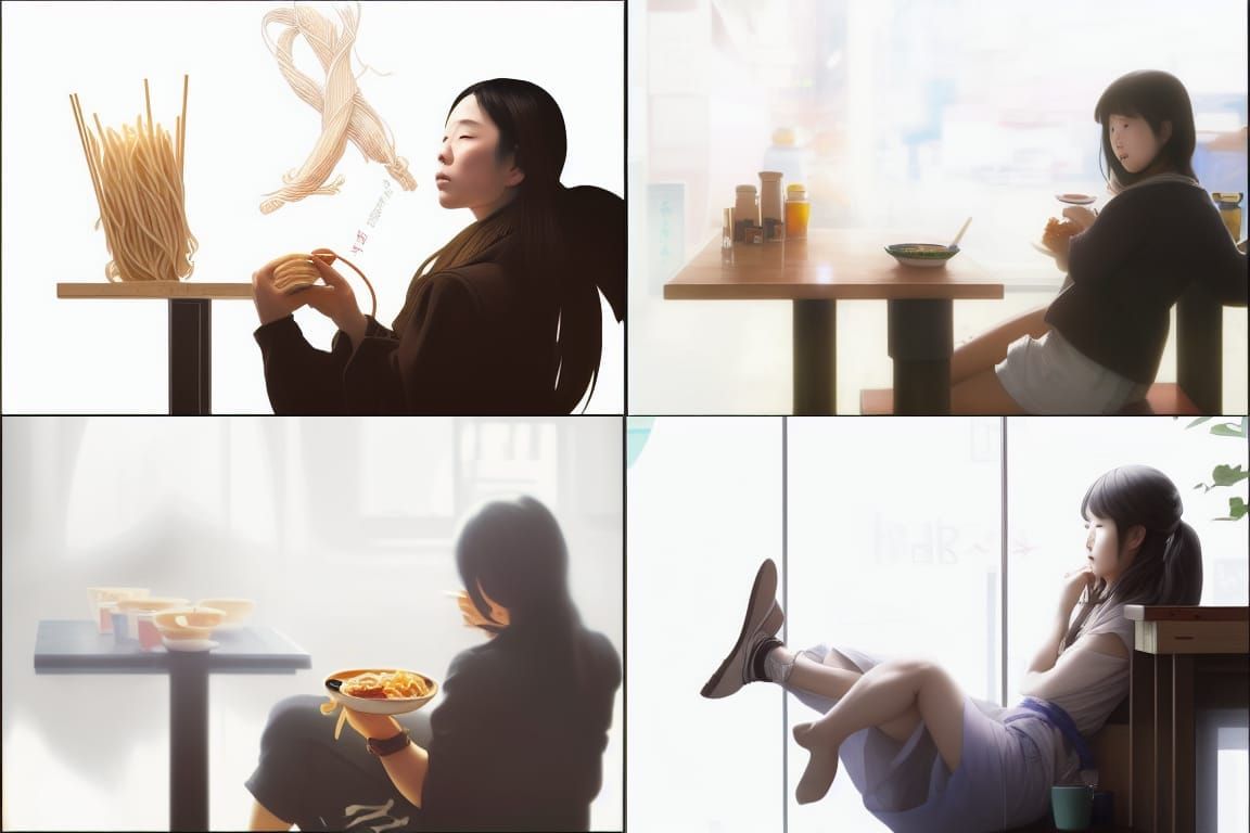 Noodle Bar Girl, Hyperdetailed Digital Portrait