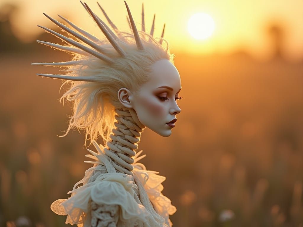 Dollequin Figure in a Necromantic Sunset