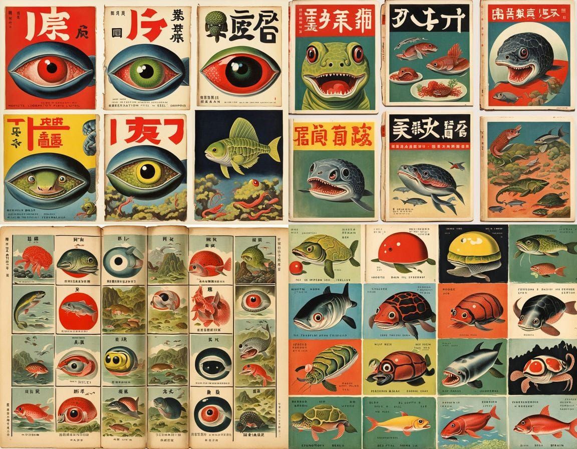 1950s Ladybird Style Art: Brutal Japan Mutant Hybrid Creatur...