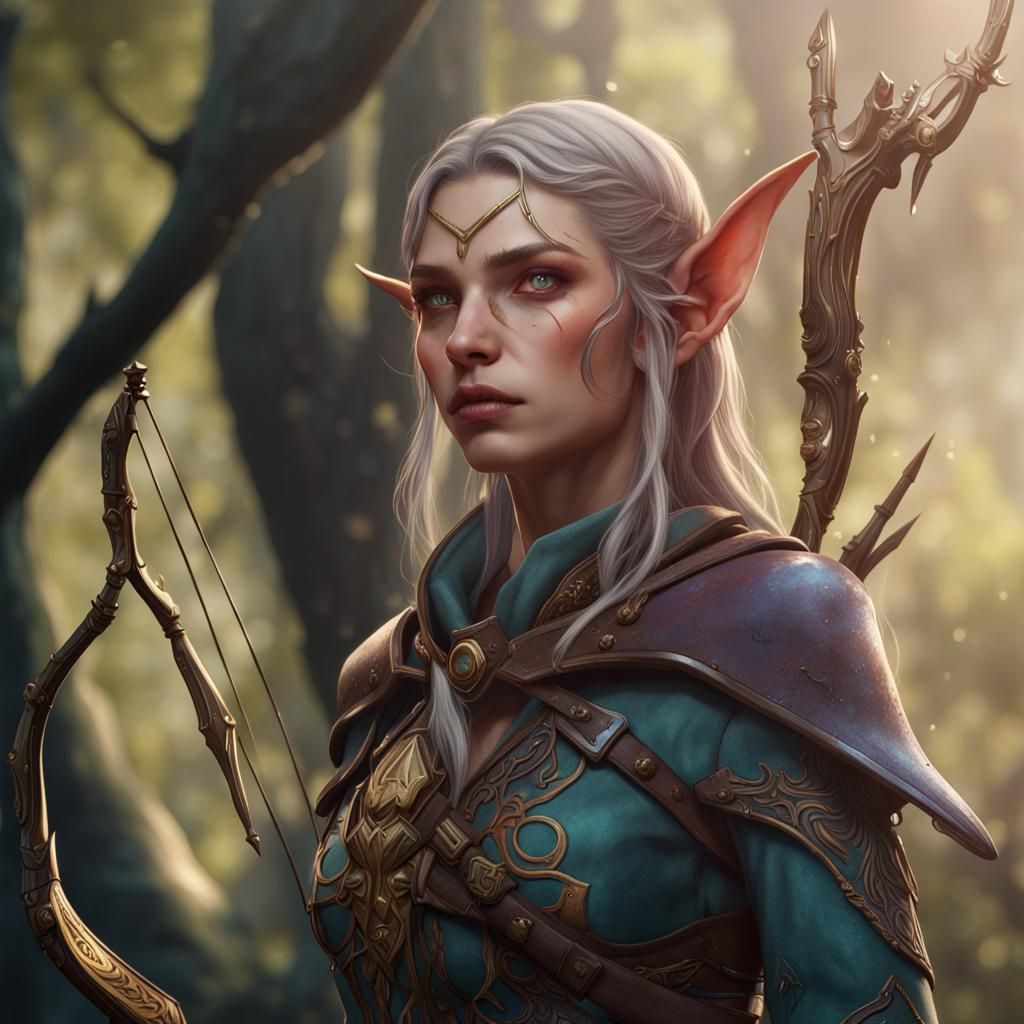 Fantasy Elf Archer Concept Art in 8k