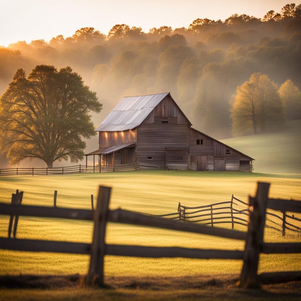 Tennessee Farmhouse in Morning Light: Professional Photograp...