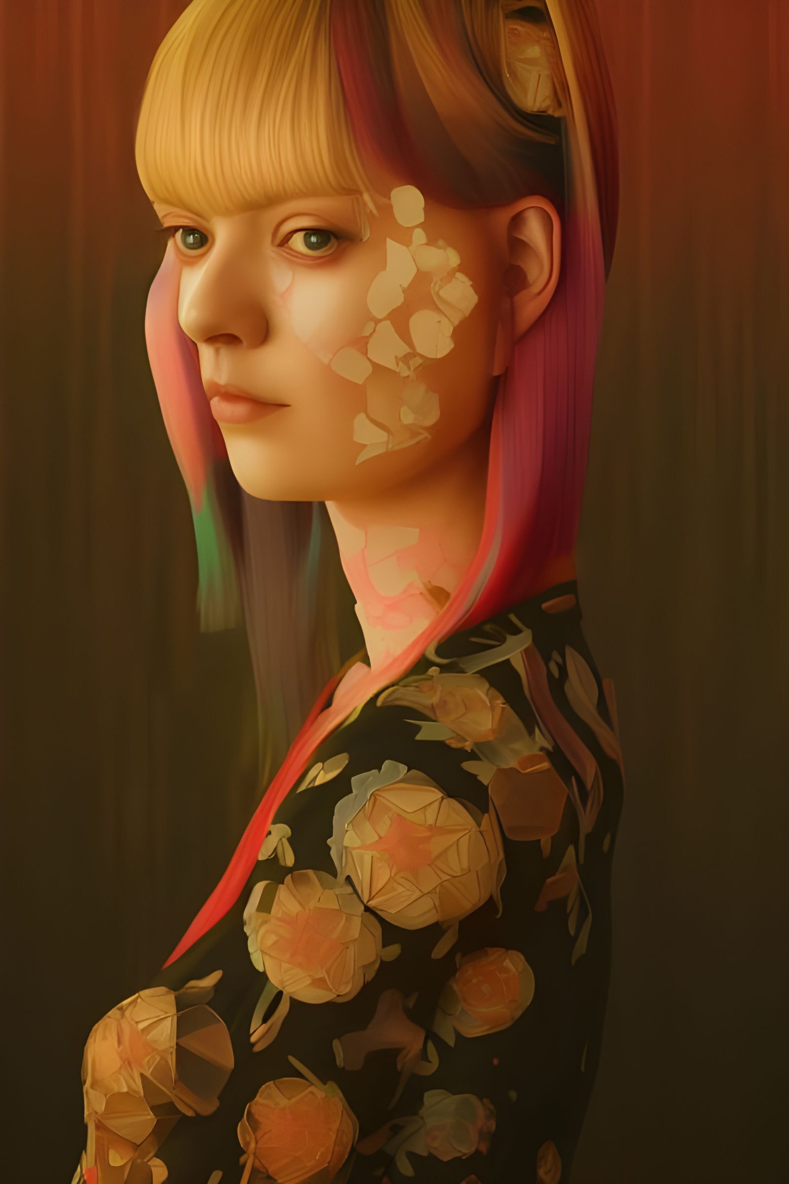 Ornate Oriental Fashion Portrait with Magical Particles