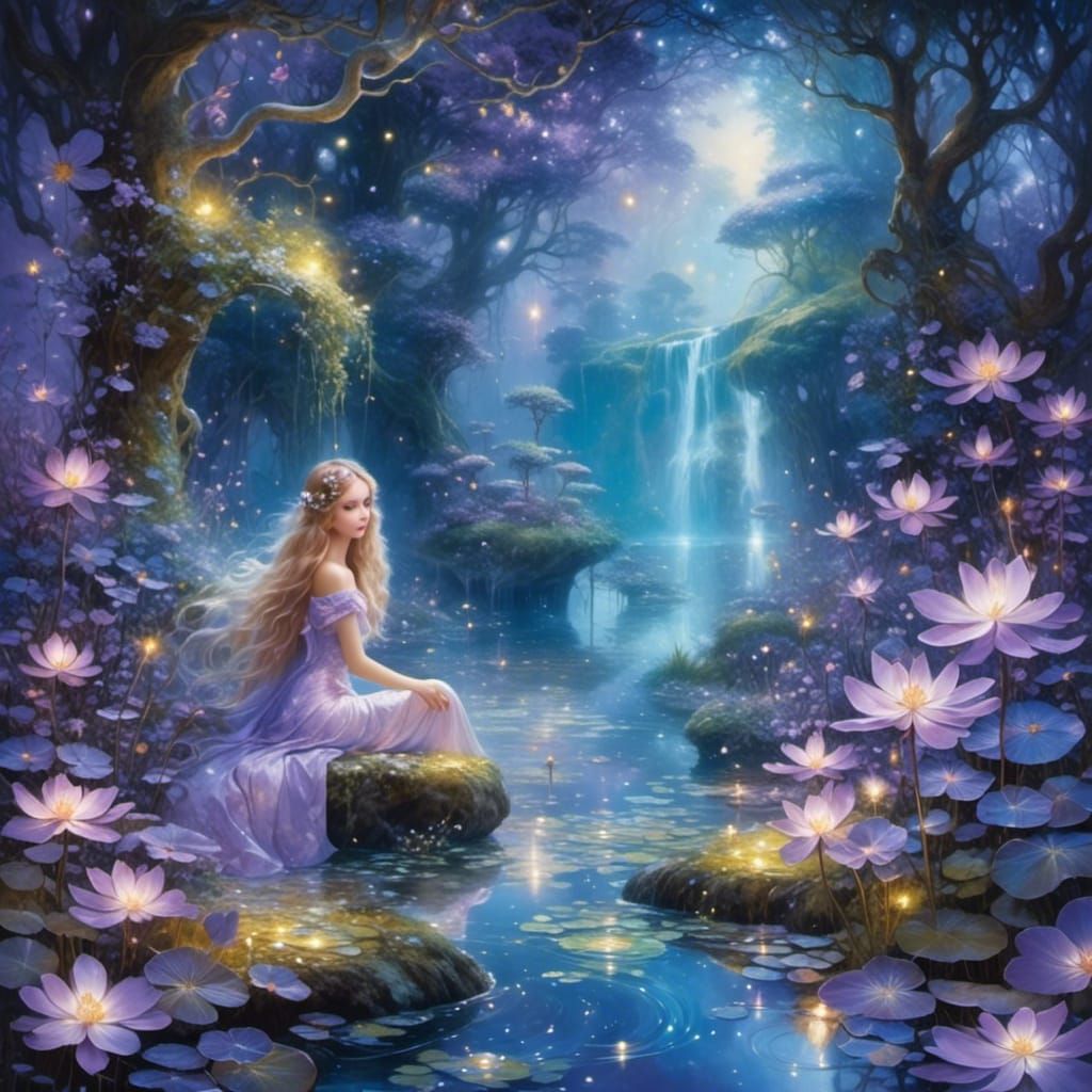 Portrait with Striking Violet Eyes