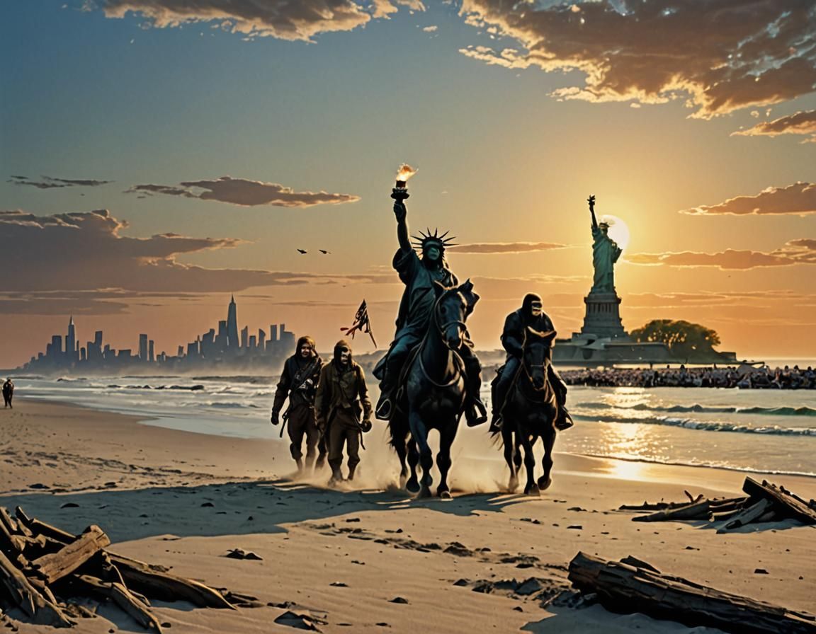 Planet of the Apes reboot, the Statue of Liberty is angry an...