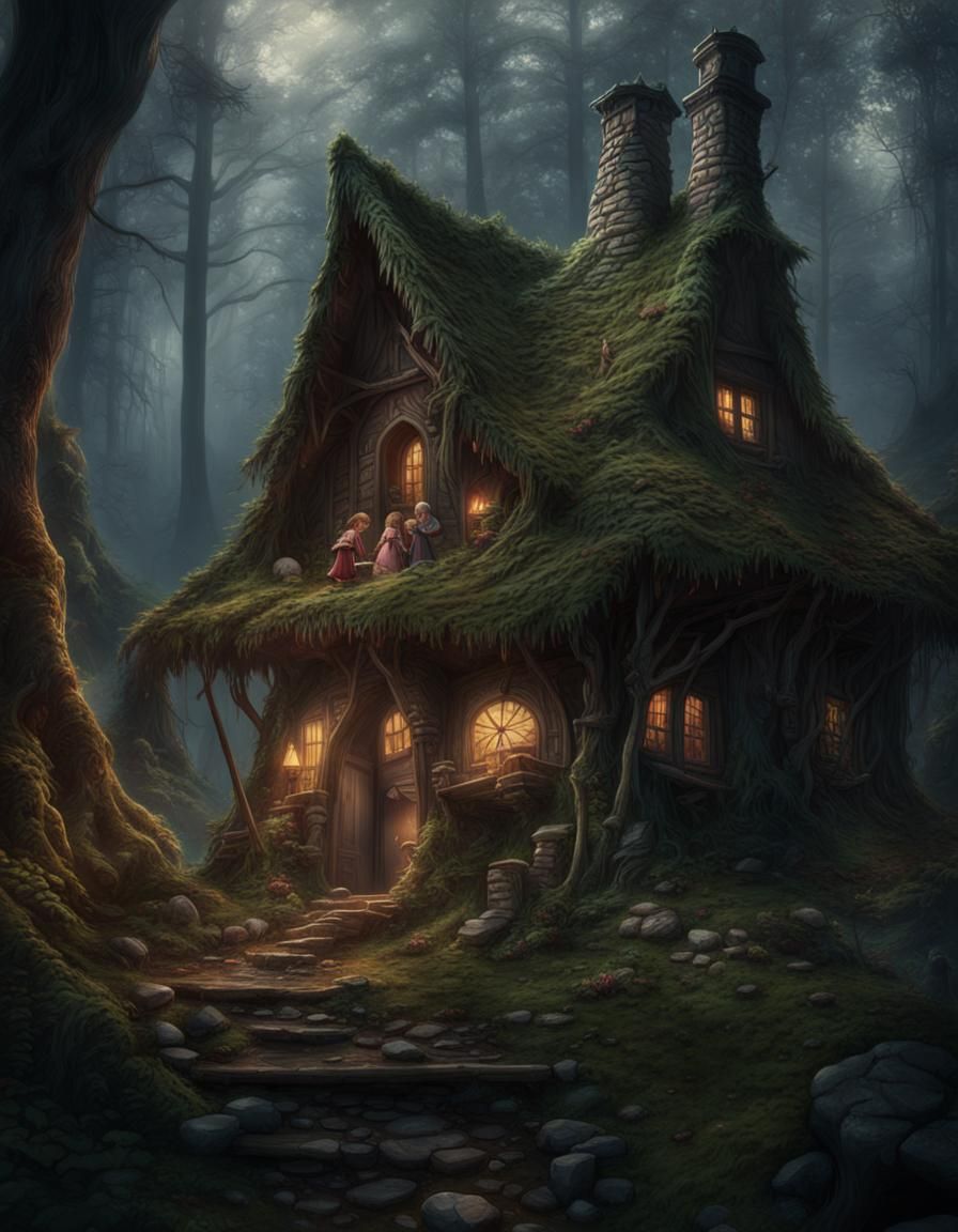 Hansel and Gretel at the Witch's Hut