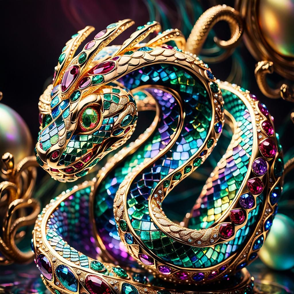 Bejeweled Serpent Wrapped Around Fabergé Egg