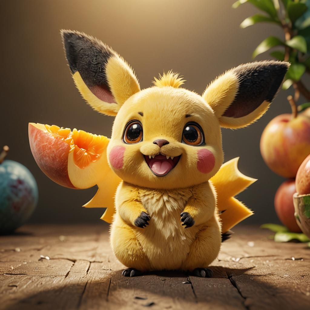 Pichu and Peach in Hyper-Realistic 3D