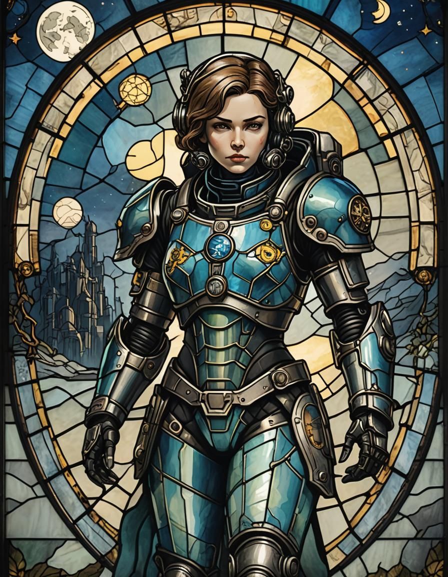 Stained Glass Woman in Fallout Power Armor