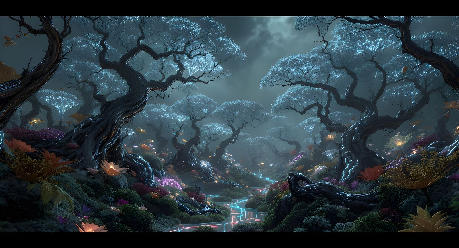 Biomechanical Garden Inspired by Giger in 3D