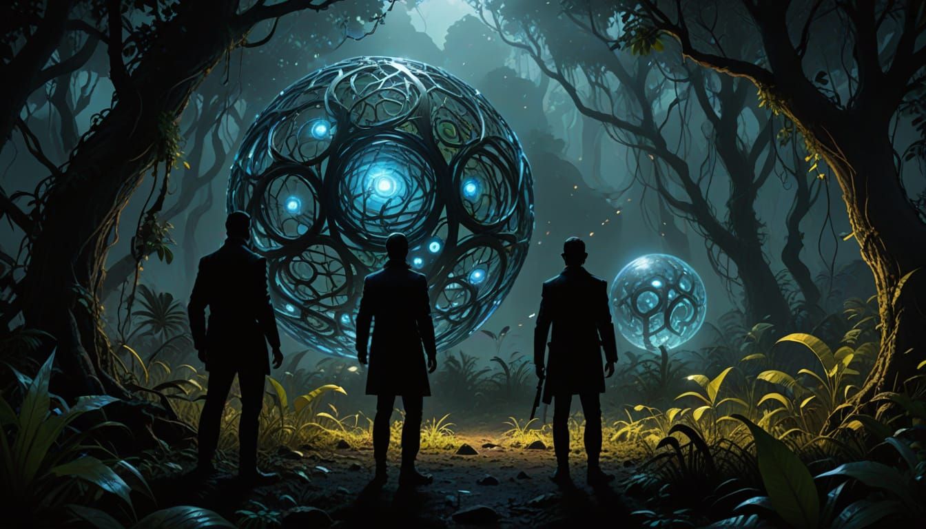 Men in Black Encounter Mysterious Orb in Jungle
