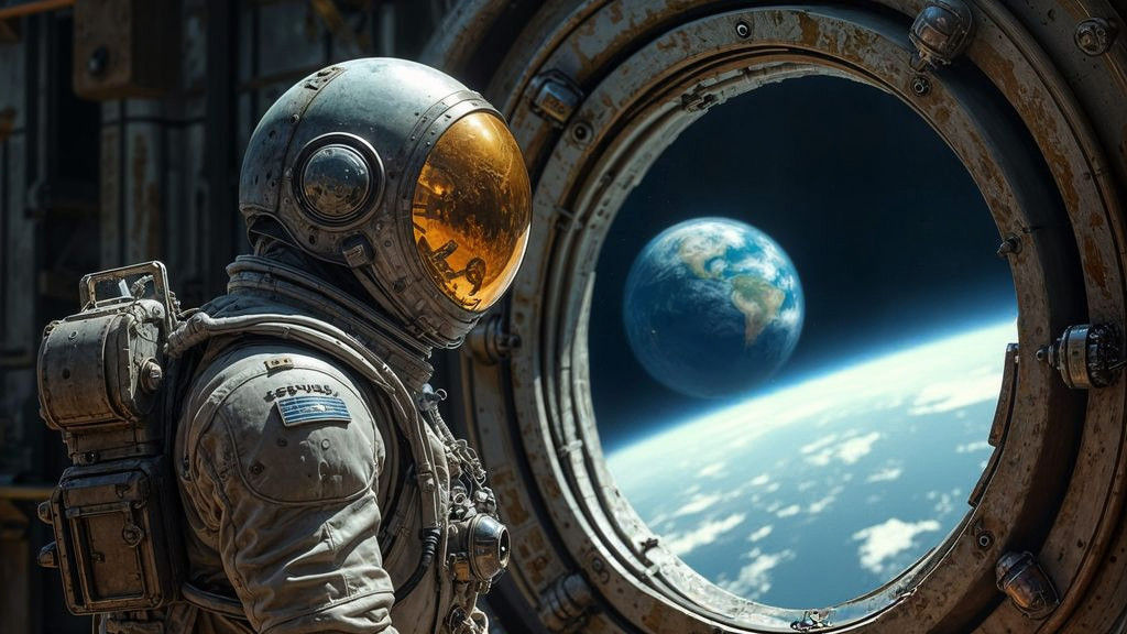 Cosmic Voyager Contemplates Home Planet