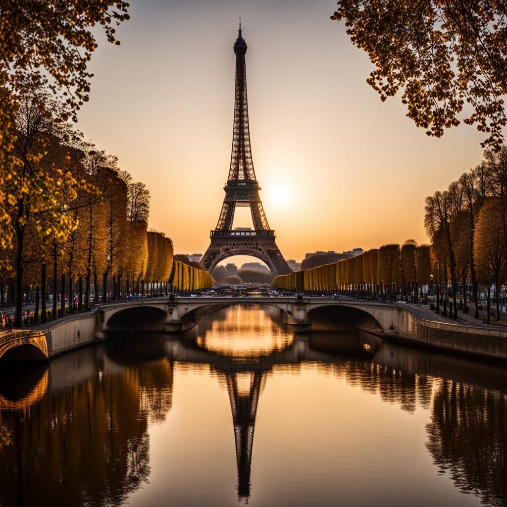 Eiffel Tower in Sharp Focus with Bokeh