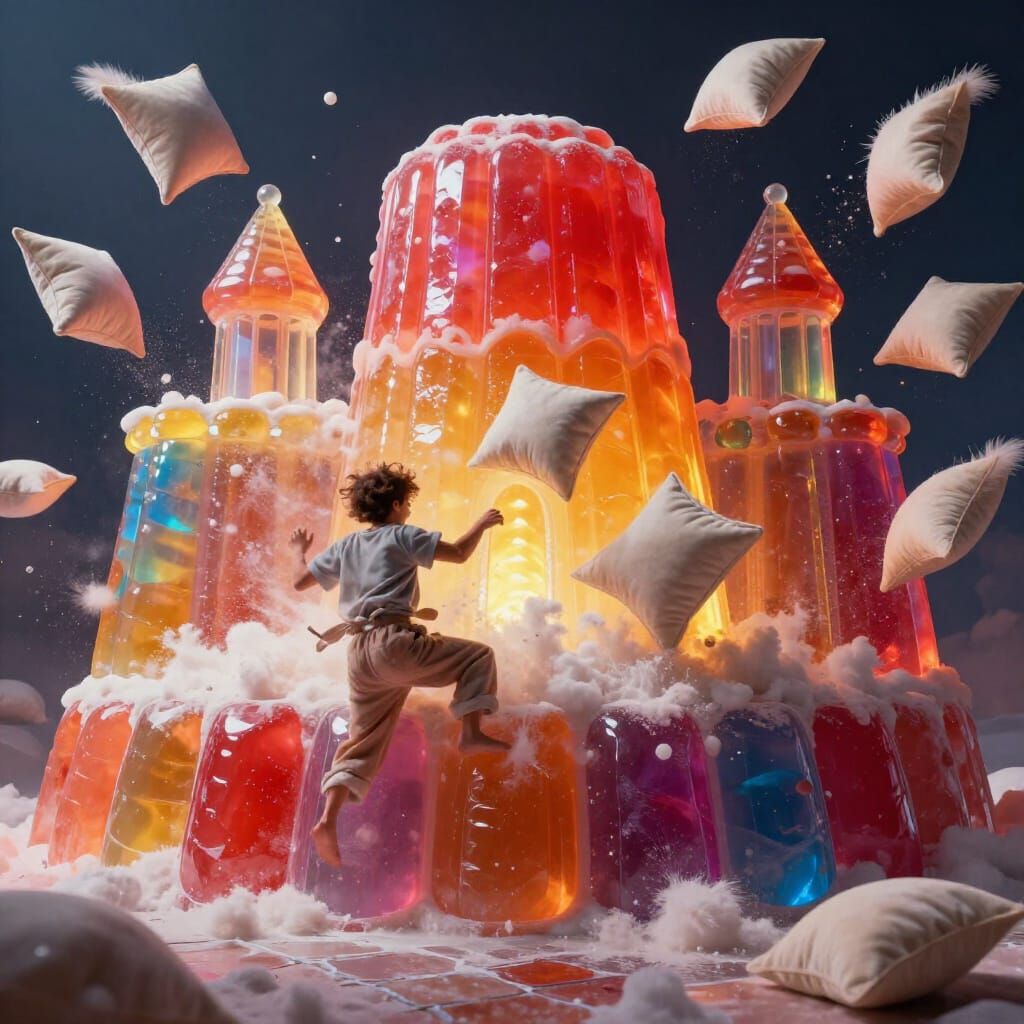 Pillow Fight in a Colossal Jello Castle