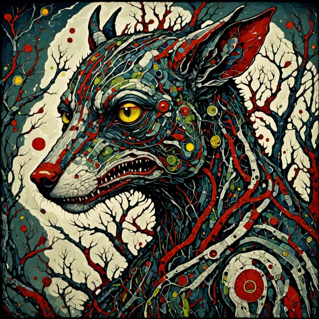 Hellhound Howl in Vibrant Colors