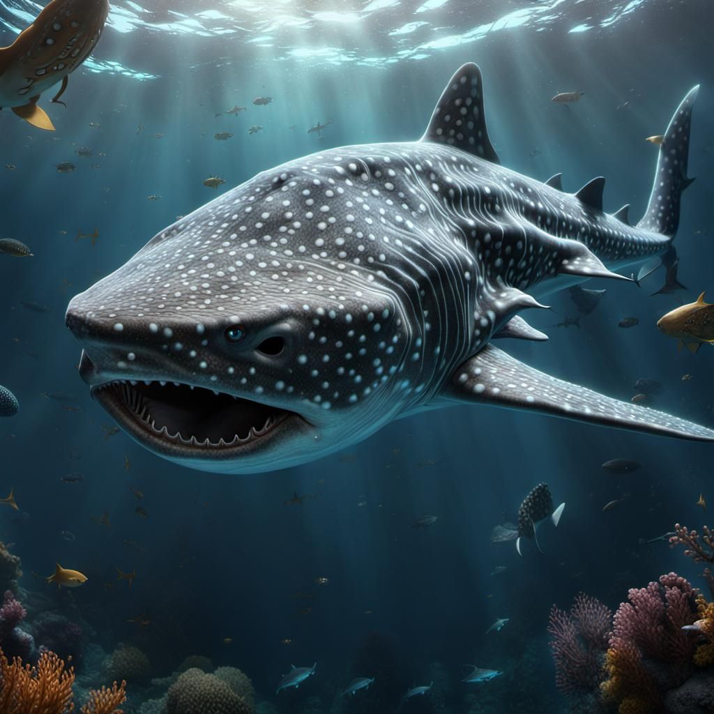 Aquaman on Whale Shark in Sci-Fi Ocean